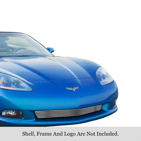 2006-2010 Chevy Corvette C6 304 Stainless Steel Polished Finish 8X6 Horizontal Billet Stainless Steel Billet Grille