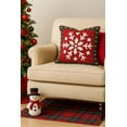 thumbnail image 2 of Fennco Styles Loop Tufted Snowflake Christmas Filled Throw Pillow – 17" X 17" Festive Red Cushion Cover for Winter Holiday Décor, Sofa, Couch, or Bed, 2 of 7