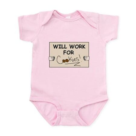 

CafePress - WILL WORK FOR COOKIES Infant Bodysuit - Baby Light Bodysuit Size Newborn - 24 Months