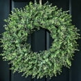 thumbnail image 1 of Corona de eucalipto YXZZWL de 32 pulgadas con semillas blancas para puerta principal, 1 of 9