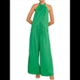 thumbnail image 1 of Conjunto de Dos Piezas para Mujer, Verano 2025, Informal, Sin Mangas, Cuello Alto, Top Corto, Pantalones de Pierna . Verde M, 1 of 9