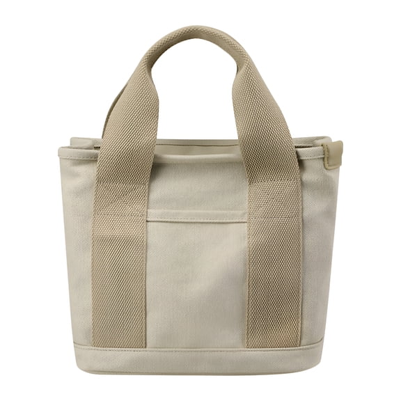 AOMRCOL Small Tote Bag with Zipper Tote Bag for Women Canvas Crossbody Bag Shoulder Bag Satchel Messenger Bag Top-Handle Handbag with Multi-Pocket Canvas Tote Bag, Khaki