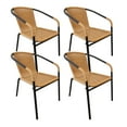 thumbnail image 5 of RTC Group Furniture Stackable Rattan Dining Chair, Set of 4 for Indoor/Outdoor Patio Restaurant, Porch, Backyard Beige, 5 of 18