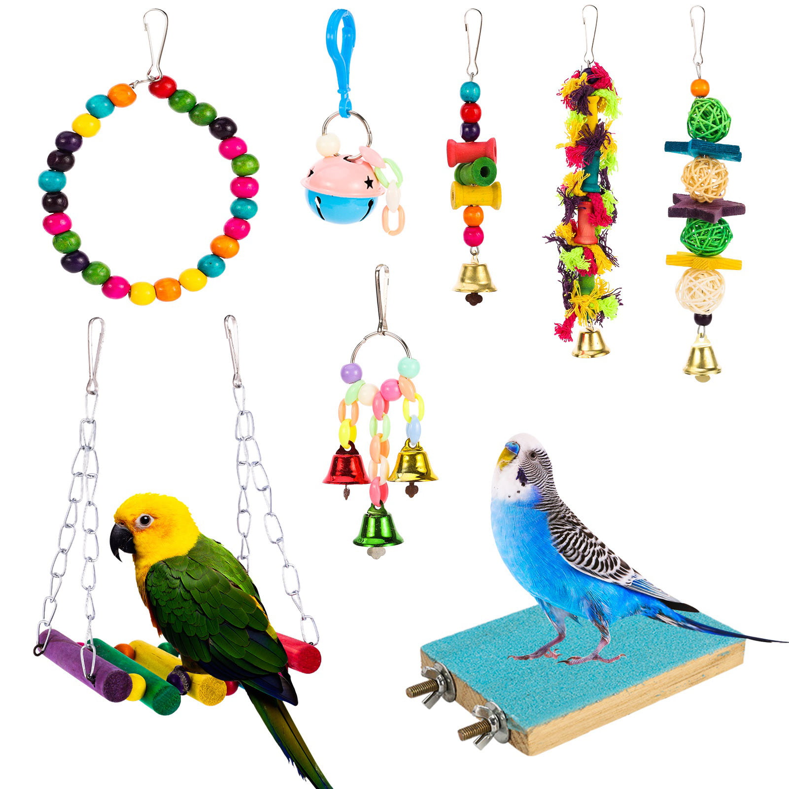 Balacoo Bird Chewing Toy Parrot Cage Bite Tearing Toys Foraging Hanging Shredder Toys For Small Medium and Large Parrots