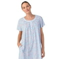 thumbnail image 4 of Aria Women's 100% Cotton Raglan Sleeve Smocked Neck Sleepwear 40" Gown, Sizes XS-5X, 4 of 9