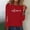 Red, variant on Itsame Women Long Sleeve T-Shirts Valentine's Sweatshirt Loose Crew Neck Tops Red Size M