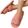 thumbnail image 4 of Women's House Slippers Soft Fuzzy Open Toe Indoor Slippers Memory Foam House Shoes, 4 of 4