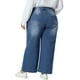 thumbnail image 3 of Pantalones de mezclilla de talla grande Agnes Orinda para mujer, de pierna ancha, casuales, lavados, elásticos, con bolsillos, 2X azul medio, 3 of 6