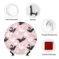 thumbnail image 4 of Picia Swan And Flowers2 Pattern Bone China Decorative Plate – Wall Decor with Stand and Adhesive, Elegant Ornament for Living Room, Office, or Entryway-7in, 4 of 6