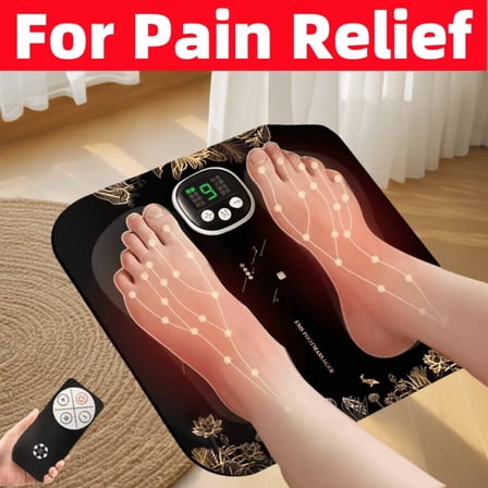 EMS Foot Massager Mat for Muscle Relaxation, Electrical Feet Stimulation Massage Pad for Plantar Fasciitis & Neuropathy Pain Relief, Deep Tissue Electric Muscle Stimulator