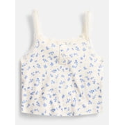 Weekend Academy Girls Henley Tank Top with Lace Trim, Sizes 4-18