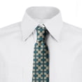 thumbnail image 2 of Abstract Necktie, Vintage Influenced Motifs, Dress Tie, 3.7", Petrol Blue Beige, by Ambesonne, 2 of 3