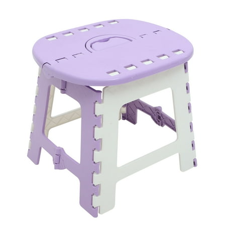 Hemoton  Home Collapsible Chair Portable Foot Stool Counter Stools Purple