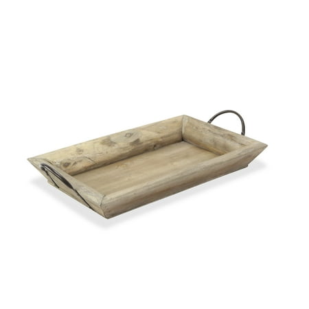 

17.75 Brown Tapered Rectangular Tray with Side Handles