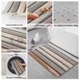 thumbnail image 6 of Brown Beige Stripes Bath Mat 3 Piece Bathroom Rug Set, Geometric Painting Neutral Textured Non Slip Bath Rug Contour Mat and Toilet Lid Cover, Absorbent Shower Mats Soft Bath Rugs and Mats Sets, 6 of 8