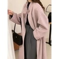 thumbnail image 5 of Abrigo de esquila de lana de Cachemira de doble cara para mujer, gabardina larga de longitud media, abrigo de lana grueso de talla grande para invierno y otoño, 5 of 5