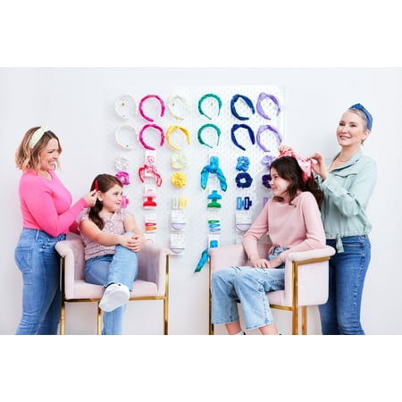 The Home Edit Knotted Cherry Print Canvas Headband, Navy Blue
