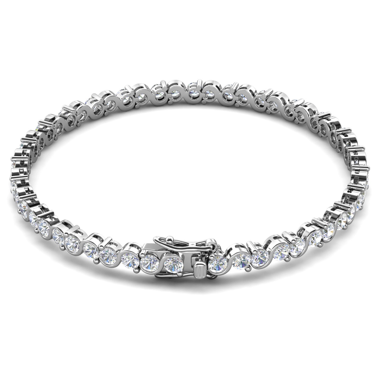 Cate & Chloe Ezra Infinity Tennis Bracelet, White Gold photo 8