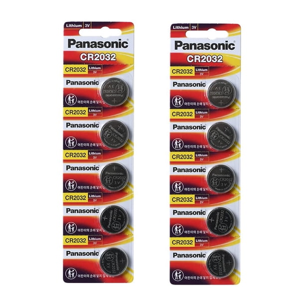 Batería de litio Panasonic CR2032 3V 2PACK X (5PCS) = 10 baterías de un solo uso