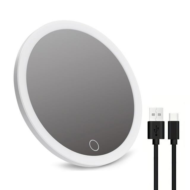 Visland 20X Magnifying Mirror with 3-Color LED Light Suction Cup Dimmable USB Rechargeable Portable Travel Handheld Men Women Makeup Vanity Mirror