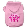 thumbnail image 4 of Pet Dog  Cat Hoodie Screen Printed, "Pink Argyle Paw", 4 of 9