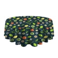 thumbnail image 5 of Mixed Citrus Fruit Leaves DarkGreen Pattern Round Tablecloth 60"x60",Wrinkle Wipeable Table Cloth for Kitchen Dining Room Picnic Patio Party, 5 of 6