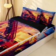thumbnail image 2 of Erosebridal Fire Truck Zipper Full Size Comforter Sets with Fitted Sheet and 2 Pillowcases, Firefighter Zipper Bedding Set, Sunset City, Black Reversible, 2 of 7