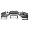 thumbnail image 6 of Superjoe 6 Pcs Outdoor Patio Furniture Set Aluminum Frame Patio Sectional Conversation Set with Side Table,Coffee Table and Thick Cushions,Gray, 6 of 8