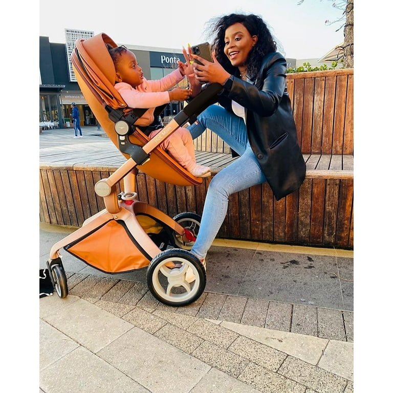 Hot Mom F22 Model Baby Stroller with Adjustable Handle, Luxury PU