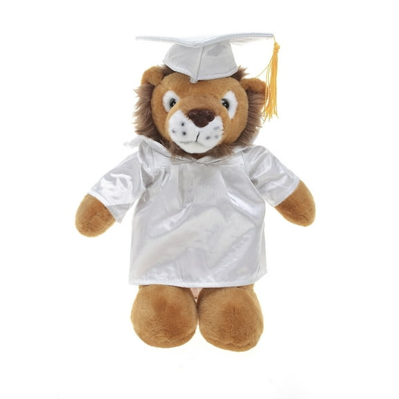 Made by Aliens Personalized Lion Stuffed Animal Plush Toy – Perfect Gift for Graduation Name or Your School Logo on Gown, Best for Any Grad School Kids 12 Inches