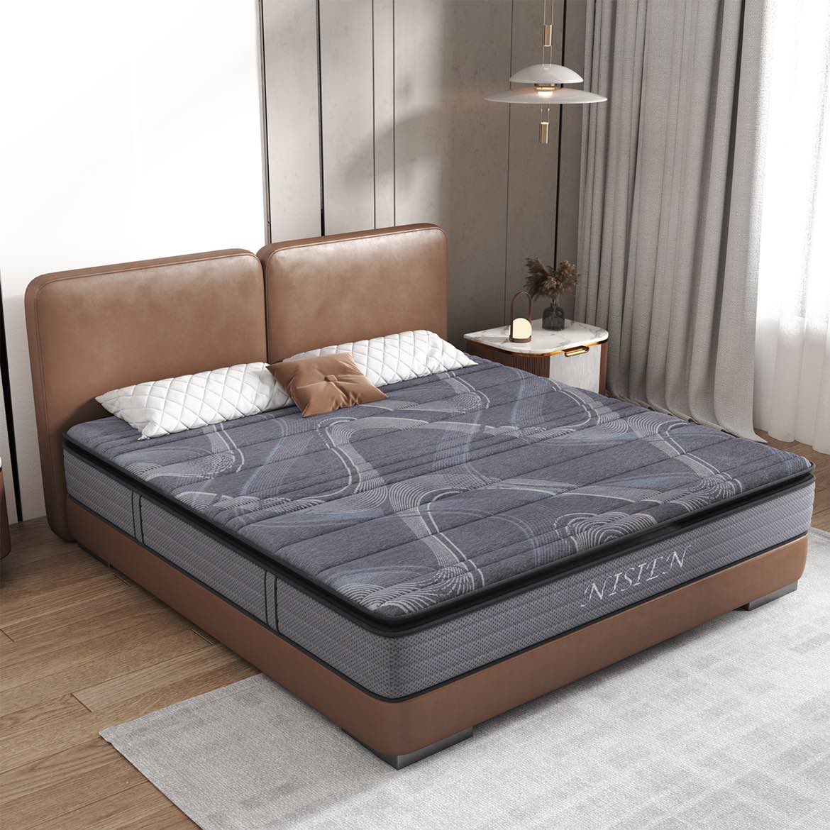 Queen mattress in a box,NISIEN 10 Inch Hybrid Mattress, Gel Memory Foam