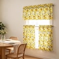 thumbnail image 6 of 3Pcs Kitchen Curtain Set, Small Coffee Valance & Tiers for Basement, Light Filtering & Heat Insulating Window Treatment for Small Windows, Yellow, 6 of 8