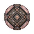 thumbnail image 2 of 15.4" Round Placemat Set of 1 Polyester Fabric Place Mats Non-Slip Dining Kitchen Table Mats for Kitchen Party Decor Retro Style Shape Pattern, 2 of 5