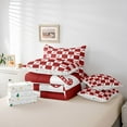 thumbnail image 6 of Homewish Artoon Candy Cane 7pcs Bedding Comforter Set,Red White Plaid Queen Bedding Sets,Merry Christmas Queen Sheet Sets For Girl Teens,Home Decor Reversible, 6 of 8