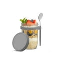 thumbnail image 2 of Brightware Dawn Overnight Oats Jars with Grey Lids and Spoons – 16 oz – Set of 3, 2 of 17