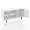 thumbnail image 2 of Liberty 42.52" Mid-Century - Modern TV Stand with 2 Shelves and 1 Door in White and Aqua Blue, 2 of 10