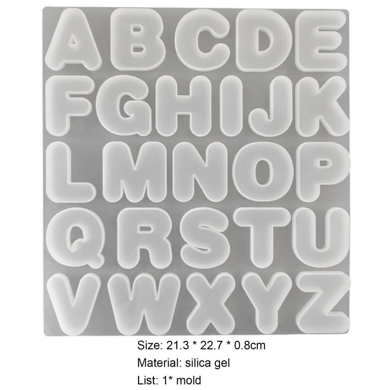 Romantic Swirl Uppercase Alphabet Letters Silicone Mold-2 Piece Set