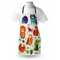 thumbnail image 3 of Zoo Apron Funny Animals and Birds with Ethnic Native Ornaments Childish Composition Kids Nursery, Unisex Kitchen Bib Apron with Adjustable Neck for Cooking Baking Gardening, Multicolor, by Ambesonne, 3 of 3