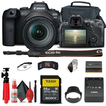 Canon EOS R6 Mirrorless Camera with 24-105mm f/4L Lens (4082C012) + More
