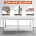 thumbnail image 5 of Jocisland 30x72in Stainless Steel Table, Kitchen Prep Table with Adjustable Undershelf, NSF Certified Metal Surface for Kitchen, Restaurant, Hotel, 5 of 9