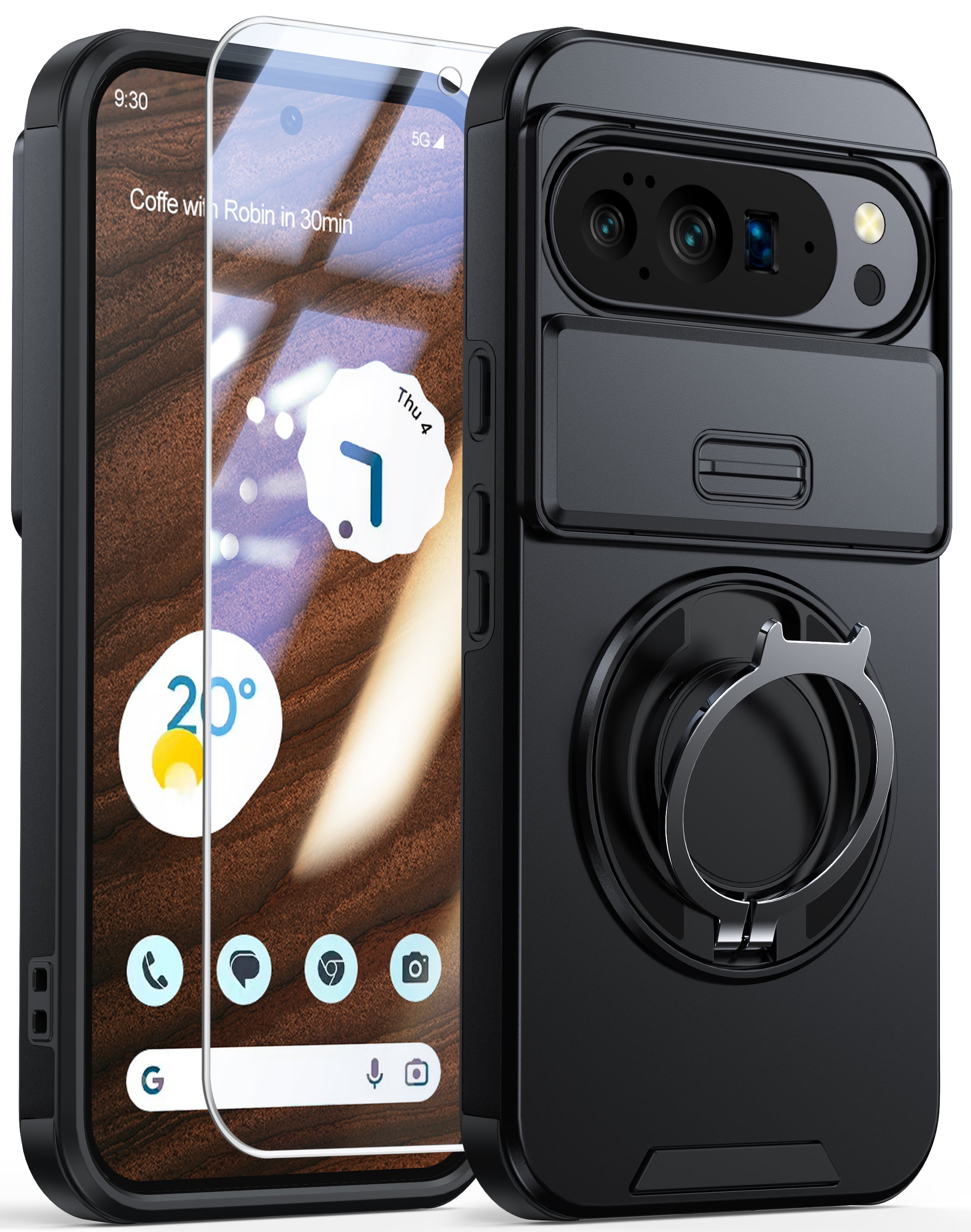 ANTSHARE for Google Pixel 10 Pro XL Case with Stand, Heavy Duty Shockproof Cases with Camera Cover, Phone Case for Google Pixel 10 Pro XL 6.8 Inches
