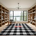 thumbnail image 2 of ODIKA 9'x12' Washable Area Rug Non-Shedding, Easy Care Buffalo Plaid Farmhouse Check With Hello Lettering Christmas Motif for Master Suite, California King, Under Bed, 2 of 7