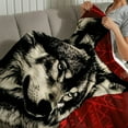thumbnail image 4 of Creowell Wolf Durable Soft and Warm Flannel Blanket, Multifunctional for Sofa, Travel, Camping, Bed, Chair, All Season Gift Blanket 50x60in, 4 of 7