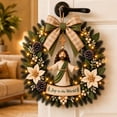 thumbnail image 3 of 3D Fabric Wreath Kit, Hand Assembly Christmas Wreath with Light String and Figures, DIY Holiday Decoration for Door Wall Hanging Winter Home Decor(B), 3 of 5