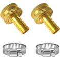 thumbnail image 3 of YOUHO 2PCS , Tool Hose Repair Connectors with Claps,5/8 Hose Barb x 3/4" (F) GHT brass Garden Hose Repair Kit, Garden Hose Adapter., 3 of 5
