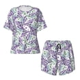 thumbnail image 5 of Wukai Lavender Flowers Women's Pajama Set,Short-Sleeve Top and Shorts with Elastic Waistband and Pockets for Loungewear, Yoga, and Casual Wear-3X-Large, 5 of 8