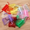 thumbnail image 3 of 50pcs/lot Adjustable Organza Bags Drawstring Jewelry Packaging Favors Cake Pouches Candy Wedding Packing Present Pouches 4Size Gold Color 13x18cm, 3 of 6