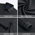 thumbnail image 4 of sogami Men's Long Sleeve Dress Shirt Stretch Stain-Resistant Button Down Shirt Formal Business Shirt, 4 of 8