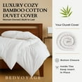 thumbnail image 4 of BedVoyage King Size Duvet Cover, Lightweight Soft and Breathable, Button Closure & Inside Corner Ties, 108x94, Viscose Derived from Bamboo & Cotton Blend, All Season Comforter Cover, King - Snow, 4 of 8