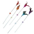 thumbnail image 1 of Fausse Feather Cat Wand Star Fun Cat Teaser Wand Kitten Interactive Toy avec Bell, 1 of 10
